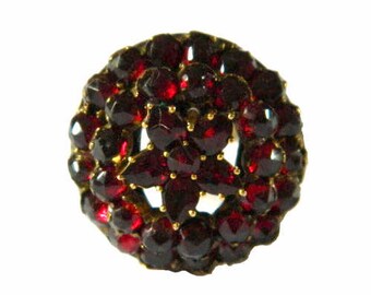 Vintage Sterling Silver Garnet Cluster Ring Size 8 1/2