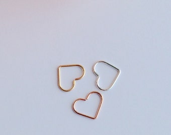 Open Heart Helix Earrings, Cartilage Rook Tragus Earring.
