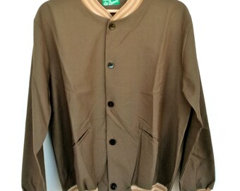 Vintage wool and cotton bomber jacket, size S-M made in italy 1960s