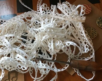 Beautiful 10 yards of lace trim made in Germany cotton