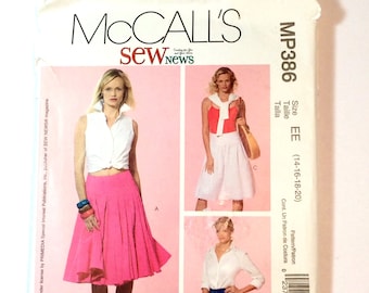McCall's MP386, Women's Skirt Pattern, Size 14, 16, 18, 20, Uncut Pattern