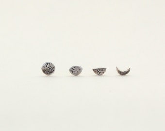 Moon Phase four earring set - Sterling Silver
