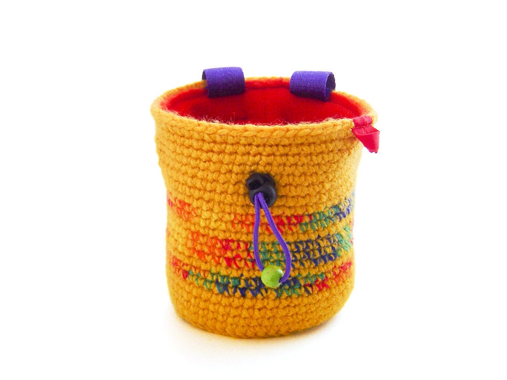 Chalk Bag Climbing Gear. Rock Climbing Gifts. Chalkbag. Handmade Chalk Bag. Crochet Chalk Bag