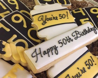 birthday cookies 50th cookie decorated happy