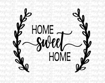 Download Home Sweet Home Farmhouse Laurel Wreath Svg And Dxf Eps Free Photos 3D SVG Files Ideas | SVG, Paper Crafts, SVG File