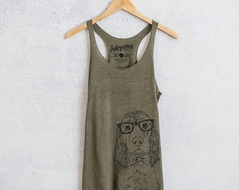 Logan the English Cocker Spaniel - Tri-Blend Racerback Tank - 3 Color Options - Dog Lover Gift, Cocker Spaniel Shirt