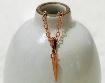 Textured Copper Thin Triangle Pendant