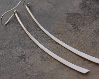 Silver Dangle Earrings - Sterling Silver Earrings - Long Earrings - 925 Earrings - Simple Earrings - Statement Earrings - Long Drop Earrings