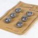 1950's Smokey Blue and Gold - Washable Glass Buttons - on original card