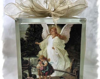 Guardian Angel Glass Block Night Light