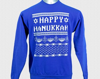 Hanukkah Sweater Funny Happy Hanukkah Sweater Judaica Ugly Hanukkah Sweater Sweatshirt Unisex Adults Jewish Family Shirt Set