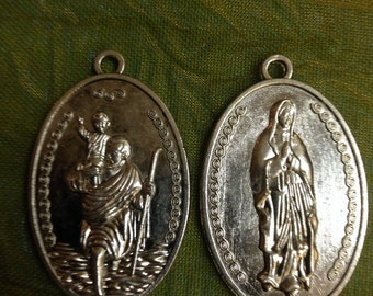 St Christopher / Blessed Mother Pendant