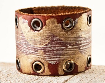 Women's Cuff Jewelry Leather Wide Bracelet Unique Limited