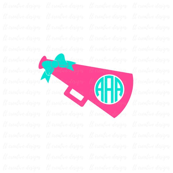 Download Megaphone Monogram SVG Cheer SVG Megaphone Svg Cheerleader