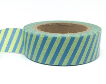 Green & Blue Striped Washi Tape