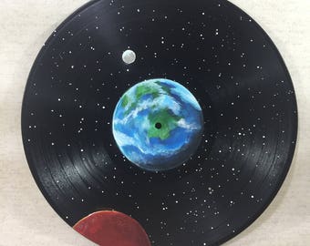 Space Record Hand painted