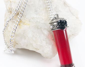 Gothic Necklace - Blood Vial Necklace - Vampire Necklace - Elven Jewelry - Vial Necklace - Blood Necklace