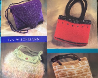 PURSENALITIES purses by Eva Wiechmann 20 Great Knitted FELTED Hand Bags felt yarn knit WOOL patterns instructions gently used