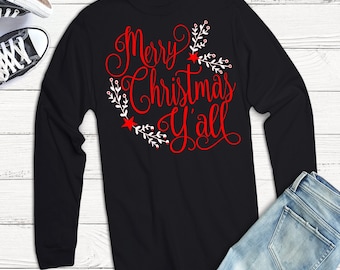 Merry Christmas Y'all, Christmas Svg,Dxf,Png,Jpeg