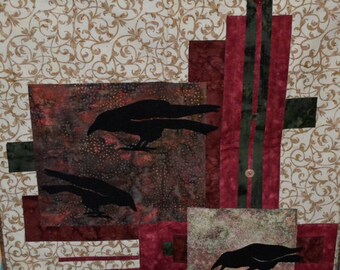 Wall Hanging Quilt - Corvidae - Raven - Crow