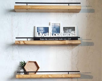 Floating Shelf, Flush Mount Shelving, Picture Ledge, Ledge Shelf, Photo Shelf, Wood Shelves, Wood Floating Shelf, Wall Shelf, Rustic Shelves