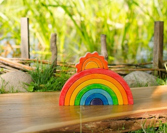 Waldorf RAINBOW Stacker // Puzzle // Wooden toys // for Toddlers // Waldorf Toy // Arcoiris // Arcobaleno