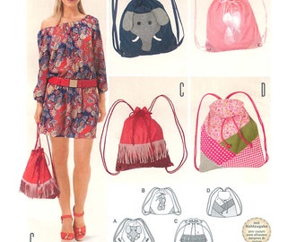 Burda 6688 Sewing Pattern for Draw String/Backpack Bags with Variations