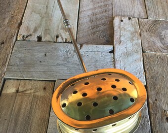 Vintage Brass Bed Warmer Chestnut Warmer