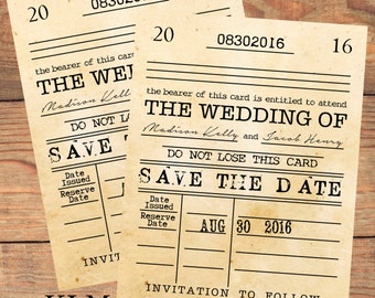 Inspired Collection - Library Card Save The Date
