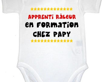 Grumpy baby humor apprentice in training Bodysuit...