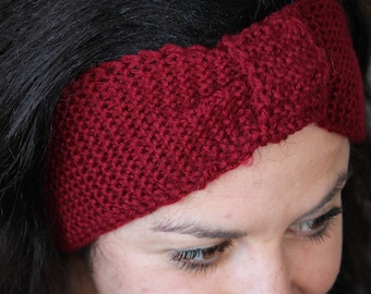 Burgundy vegan wool headband