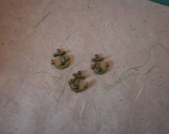 set of 2 tone anchor charms pendants bronze 23 x 20 mm