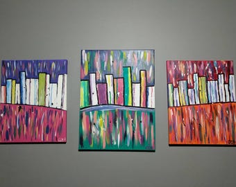 Melting cityscape painting