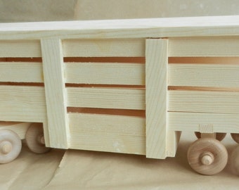 Semi Tractor with Livestock Trailer,Toy Truck,Wood Truck,Handmade,Wooden Toy,Original Design,Wood Stock Trailer,Semi Stock Trailer