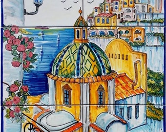 Hand Painted Tile Mural Ravello Italy Ceramic Tile Mosaic Hand Painted Tile Mural Ravello Italy Ceramic Tile Mosaic