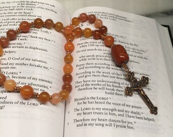 Red Agate and Chalcedony Anglican Rosary Protestant Prayer Beads Faithful Episcopal Rosary Ethiopian Heishi Christian Mediation