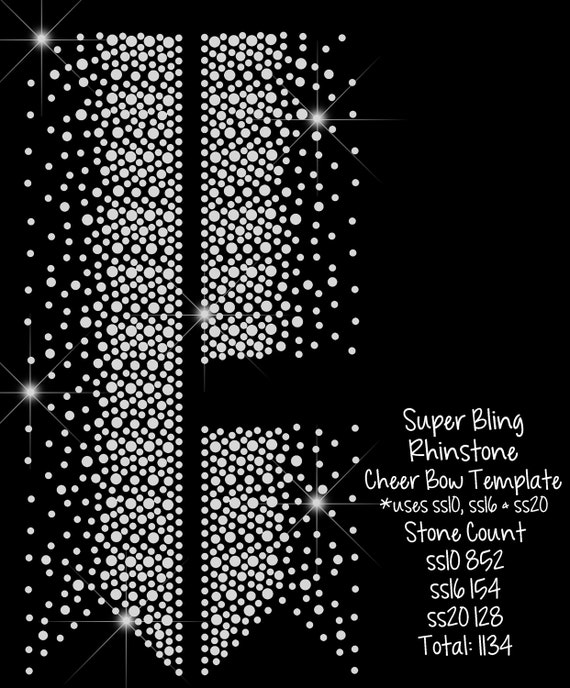 Download Super Bling Rhinestone Cheer Bow Strip Template