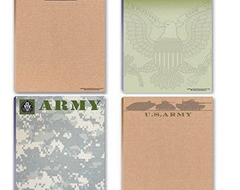 US Army Notepads - 4 Assorted Army Note Pads - Military - Armed Forces - 630