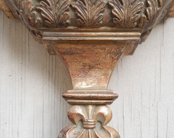 Ornate Fleur de lis Gold Wall Shelf!