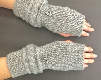 Easy Knitting Pattern Fingerless Gloves TYROL