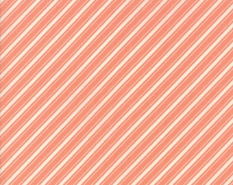 Ella and Ollie - Ticking Stripe in Apricot : sku 20306-22 cotton quilting fabric by Fig Tree and Co. for Moda Fabrics