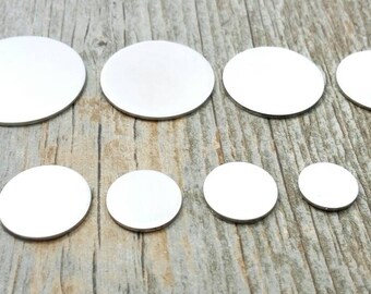 PEWTER Stamping blanks, hand stamping Supplies, PEWTER Stamping Supplies, aluminum rounds, aluminum discs, Pewter Rounds, 1" disc, Qty 5