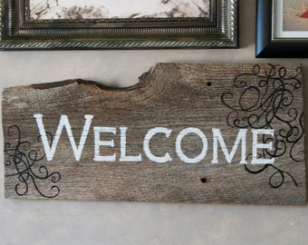 Hand Painted Barn Wood Welcome Sign