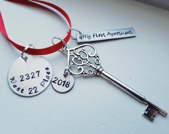 My First Apartment 2018 Personalized Hand Stamped Our New House Christmas Ornament Address Skeleton My First Apartment 2018 Personalized Hand Stamped Our New House Christmas Ornament Address Skeleton