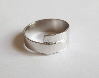 asymmetrical silver ring