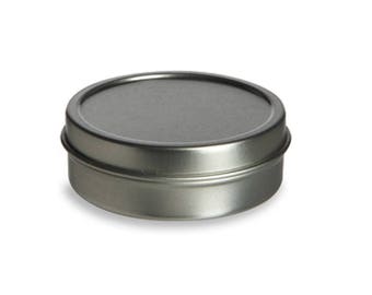 1 pc Tin Flat Container 2oz w/ Cover