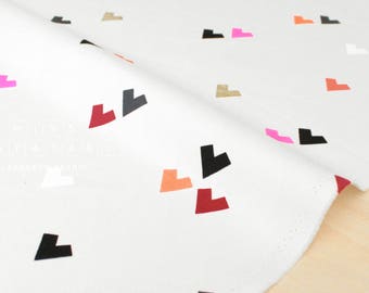 Japanese Fabric Geo Hearts - white - 50cm