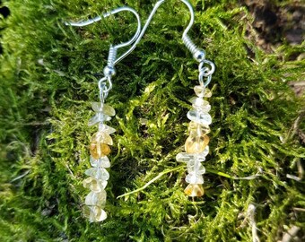 Citrine gemstone drop earrings