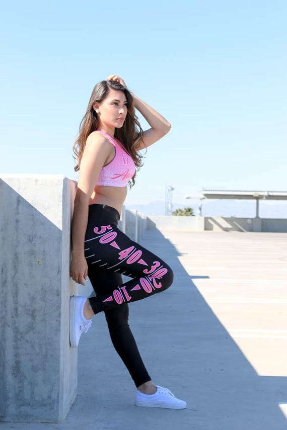 Breast Cancer Awareness All Year Leggings - Football Style Black