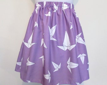 Lilac Origami Crane Skirt